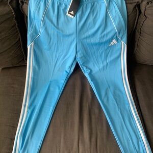 Adidas Blue Track Pants with White Stripes